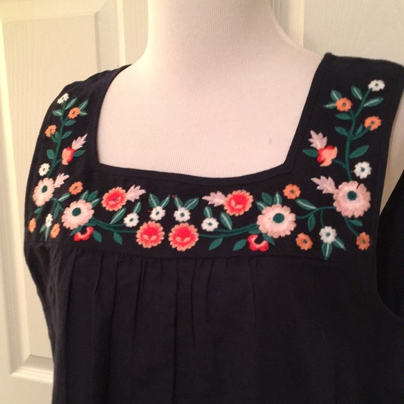 J. Crew Factory navy blue smock dress size M NWOT - Picture 3 of 7